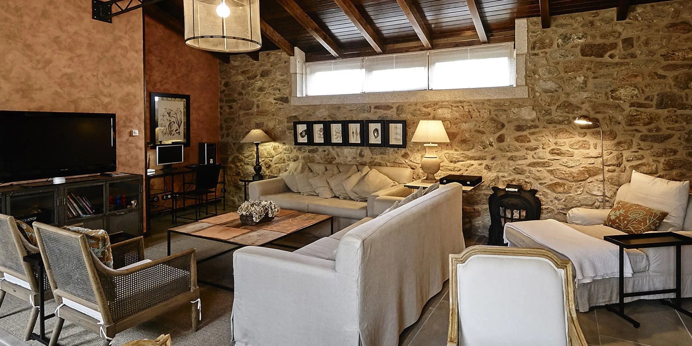 El salón de ocio del Hotel Rústico Lugar do Cotariño